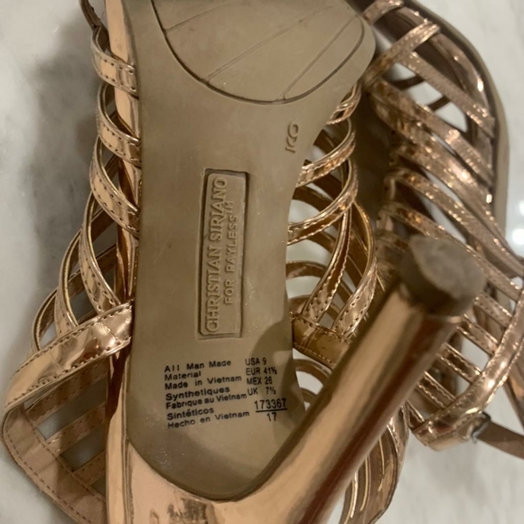 Christian Siriano USA 9 Rose Gold Stiletto 4.5" Heel with Ankle Strap - Picture 11 of 15